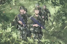 五指山巡逻的夜晚，指导员在临行前递给我一根木棍……图片