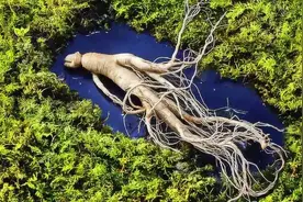 2016年，东北深山发现5万棵野生人参，长1.5米大蛇盘踞周围图片