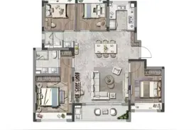 同样面积都是四室两厅两卫的户型，但是大部分人都选择了第二款图片