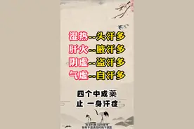 湿热头汗、肝火腋下汗、阴虚盗汗、气虚多汗！4个中成药辨证止汗图片