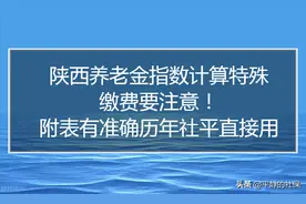 陕西养老金指数计算较特殊，缴费时要注意。附表有历年社平可用。图片