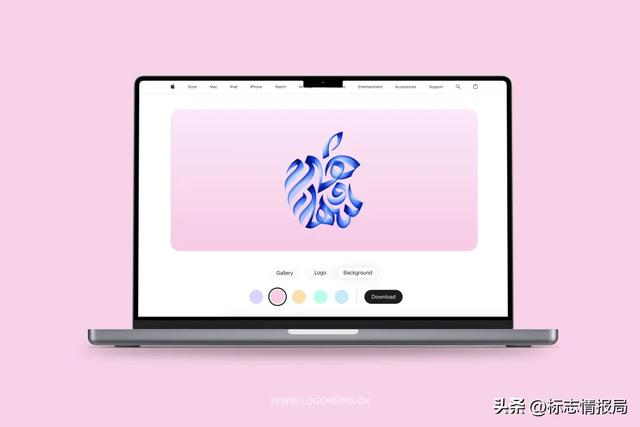 苹果首次上线书法 LOGO 壁纸定制工具！