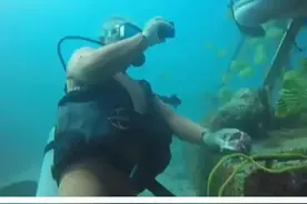 “中国潜水第一人”遗体已被找到，被卡水下110米，水下画面曝光图片