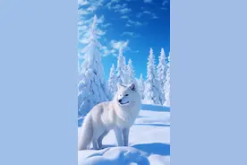 雪中狼——大雪过后，白狼踏雪图片