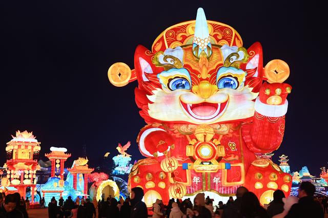 四川自贡：国际恐龙灯会璀璨亮灯