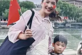 主持人春妮带娃看巴黎奥运会，5岁儿子太像刚强，二人在巴黎迷路图片