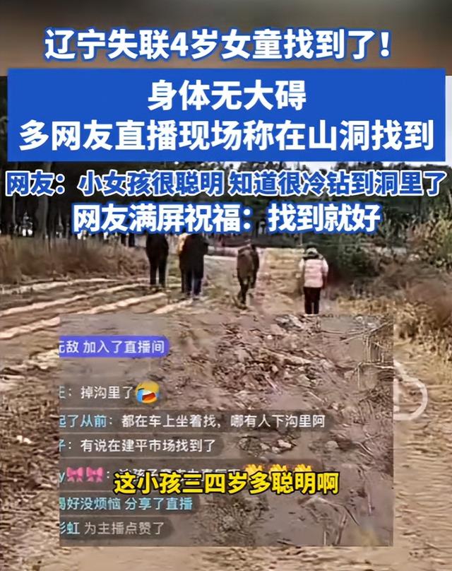 辽宁4岁失踪女童找到！在隔壁村山沟，离失踪地10公里，细节曝光