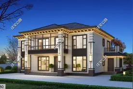 18×13米欧式二层农村别墅，卧室足有40平，柴火灶设计更贴心图片