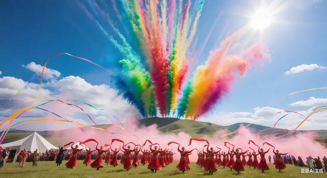 从画布到现实！AI绘就的那达慕开幕式，让草原文化“活”了！