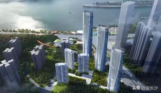 长沙湘江头排位置迎第1高楼！效果图曝光，旁边曝2个稀有住宅地块