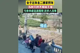 必读爆点，春节回乡！女子搞笑荡秋千不慎失足，上演惊险一幕！图片