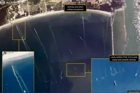 美卫星拍到震撼一幕：解放军大批登陆舰横渡海峡，场面堪比诺曼底图片