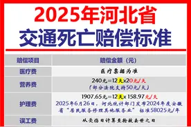 2025年河北省交通事故死亡赔偿标准（2025.7.16更新）图片