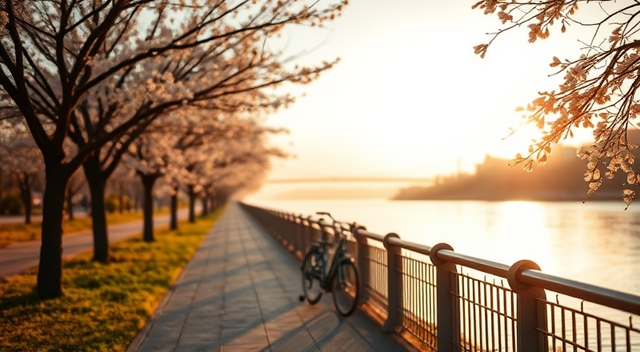 西安人偷偷蹲了半个月的樱花，终于在这段江边爆开了！