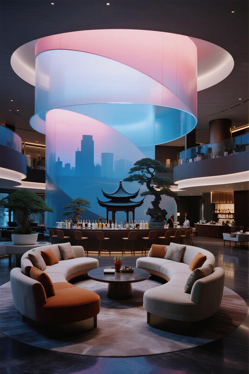 【引擎联合设计】云打卡:古建筑混搭赛博朋克风的售楼处设计