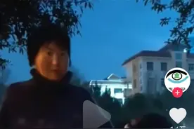 疑似人贩子梅姨，在傍晚对小孩拍肩膀，发现有人看孩子，转头离开图片