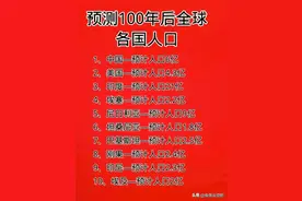 有人预测100年后全球全国人口数量，长见识了图片