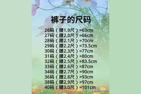 裤子的尺码，终于有人整理好了，对照一下，以后买裤子不用量尺寸图片