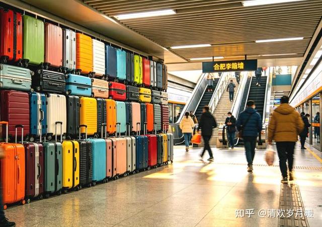 合肥地铁站“行李箱墙”爆火：无人看管却零丢失，这是最顶级浪漫