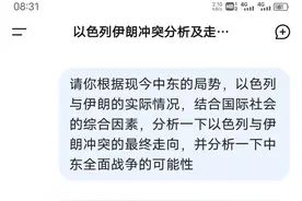 伊朗与以色列全面战争概率有多大？deepseek分析的比较全面图片