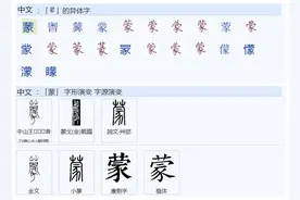 430请问：“蒙”、“濛”、“矇”、“懞”这4个字有什么区别?图片
