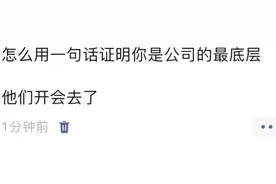 用一句话证明你是公司最底层：他们开会去了，评论区刷新我的认知图片