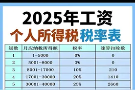 2025年个人所得税缴费标准图片