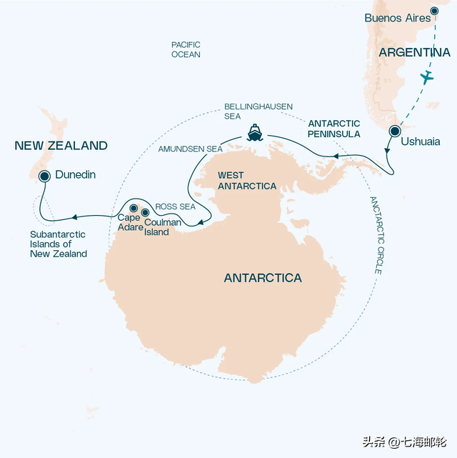33天半环南极大陆 南极半岛罗斯海 所到之处不常规航行在地图的边界