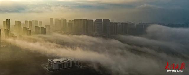 大同今早“秒变仙境”，将千年古都打造成水墨画卷