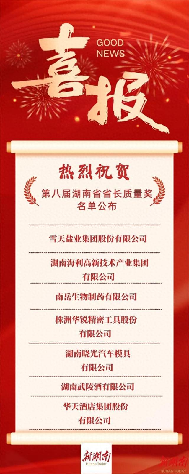 全市唯一，芦淞企业获第八届省长质量奖