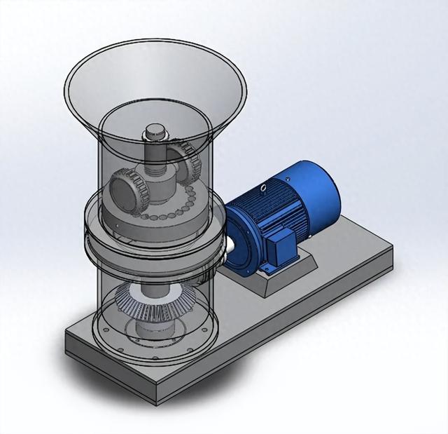 立式秸秆压块成形机3D数模图纸 Solidworks18设计