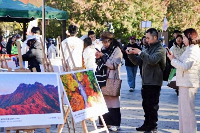 同一张票根可赏两地红叶 北京香山公园游客游光雾山可免门票