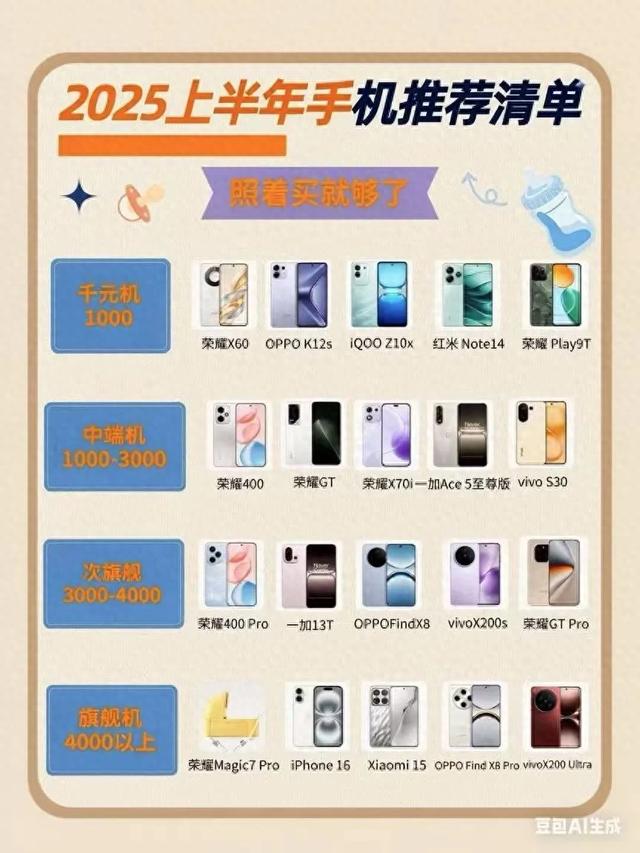 2025上半年各价位手机精选，照着入不踩坑