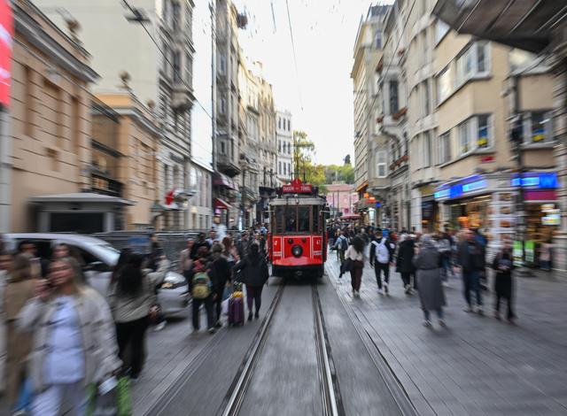 繁华的伊斯坦布尔独立大街