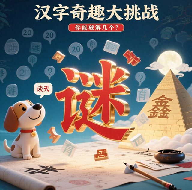 测测你的汉字王者段位!20道字谜挑战,能过10关的绝对是文化人!