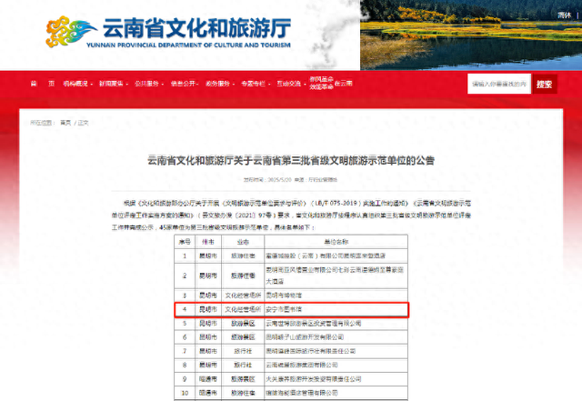 喜报！安宁市图书馆获评省级文明旅游示范单位