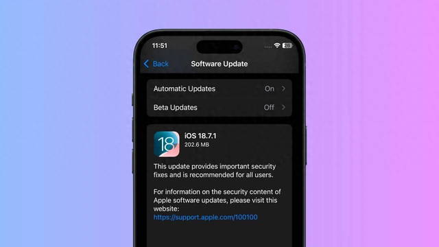 iPhone 11 等用户反馈苹果 iOS 18.7.1 更新存 BUG