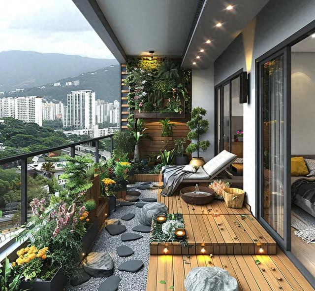 这个阳台小院可以屏蔽外界的一切烦恼