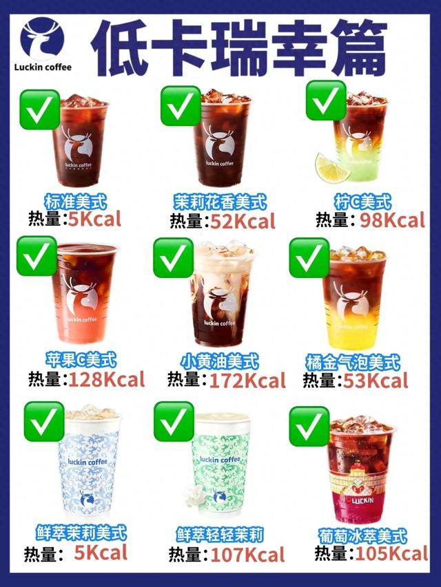 自律期想喝瑞幸咖啡？热量对比来了，这些可以喝