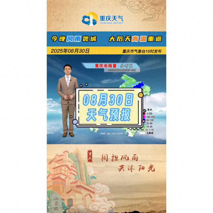 重庆8月31号天气预报(今天我市上空云量明显增多,中东部还有雨水活跃) 重庆8月31号天气预报(今天我市上空云量明显增多,中东部还有雨水活跃)