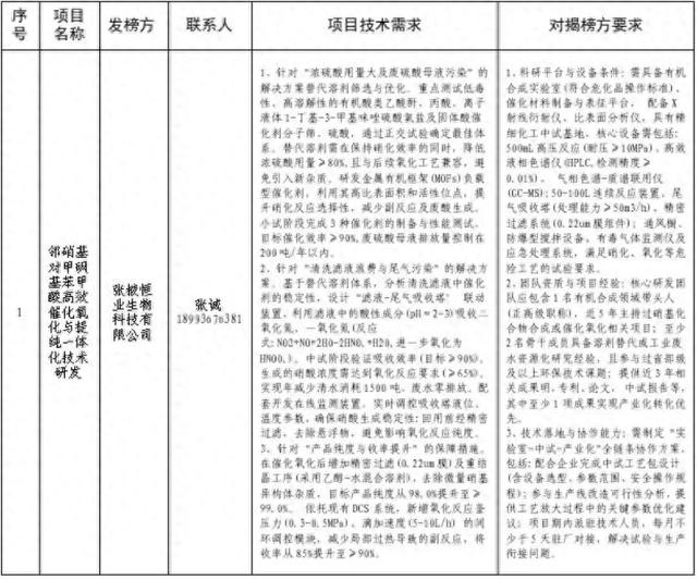 项目张榜公告