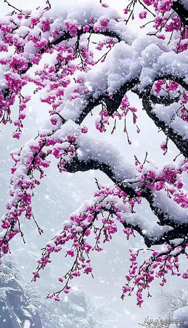 漫天雪花飘洒时，梅花选择诗意绽放，南方朋友永远体会不到