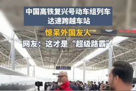 中国高铁复兴号动车组列车达速跨越车站，惊呆外国友人视频封面