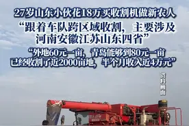 27岁山东小伙花18万买收割机做新农人：跨区域收割，半个月收入近4万元#热点新闻事件 #热点追踪 #小麦收割现场 #新农人 #收麦子视频封面