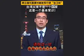 顾立雄叫嚣要对解放军行使“自卫权”，台湾从来不是一个国家，这是一个基本常识！#看台海视频封面