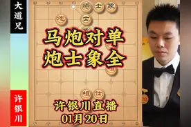 马炮残棋，马炮对单炮士象全，许仙教你下套。许银川象棋直播对局
