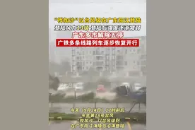 “桦加沙”以台风级在广东阳江登陆。广东多市解除五停，广铁多条线路列车逐步恢复开行。（剪辑：文捷）