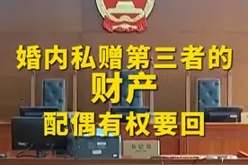 最高法：#婚内私赠第三者的财产配偶有权要回  #司法坚决保护无过错配偶一方的权益视频封面