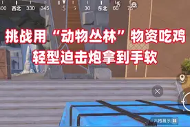 挑战用“动物丛林”物资吃鸡，迫击炮随便捡，太肥了 #单人四排