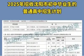 2025年招收沈阳市初中毕业生的普通高中招生计划
（编辑 王牡丹 张祉豪 责编 王潇）